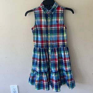 Ralph Lauren Polo Girls Plaid Sleeveless Dress.